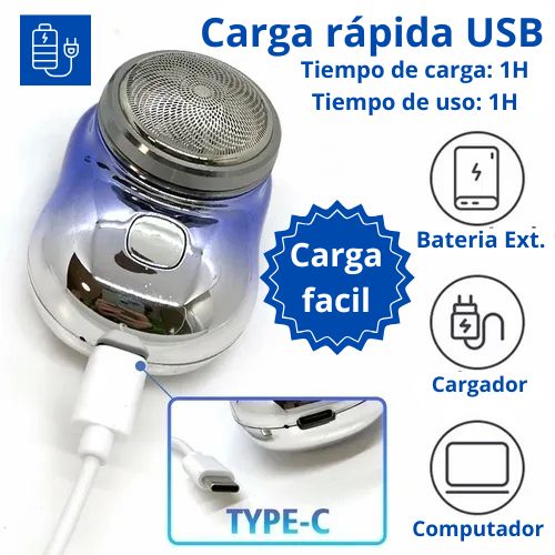 Mini Afeitadora Portátil Recargable
